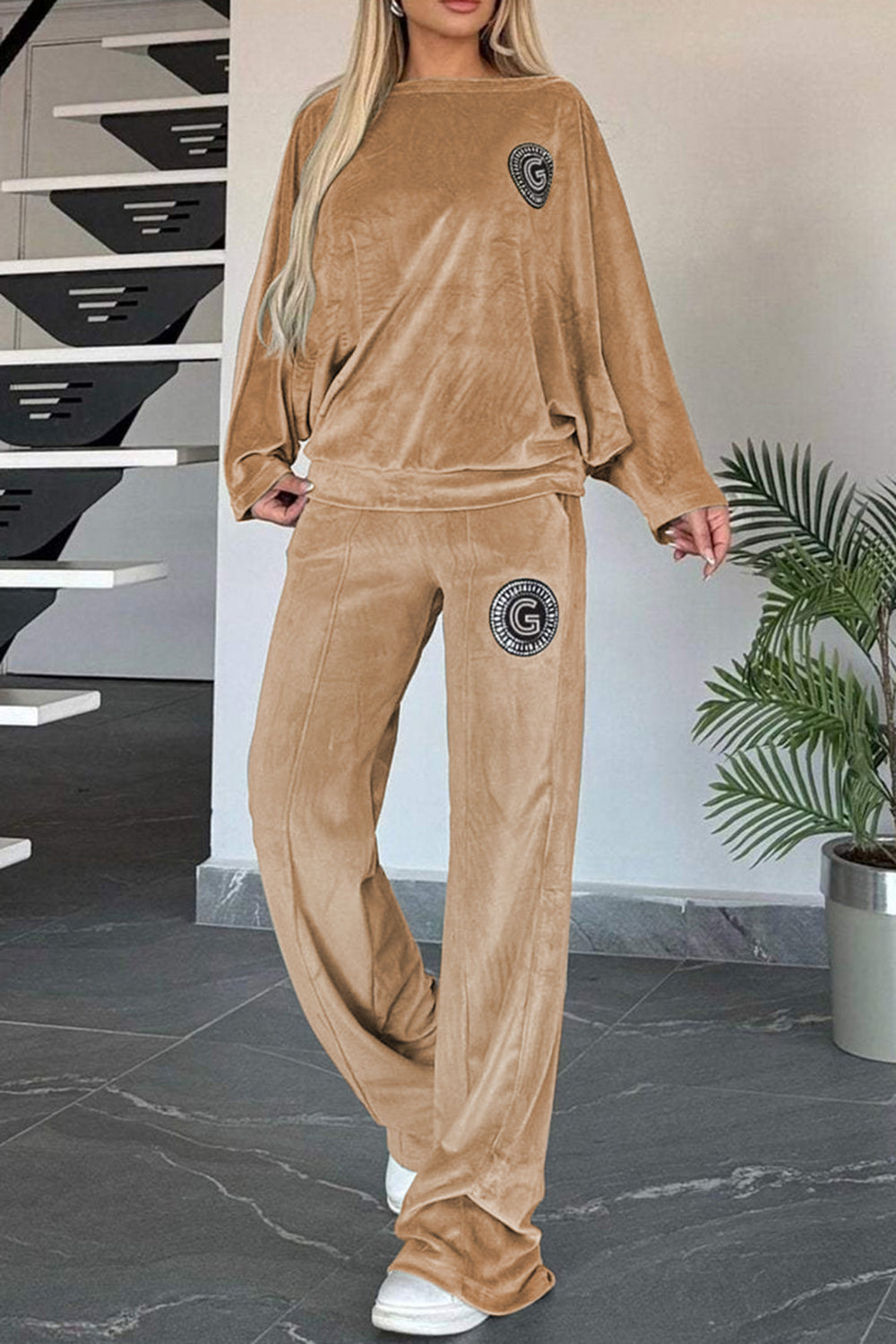 Long Sleeve Off Shoulder Top and Pants Set