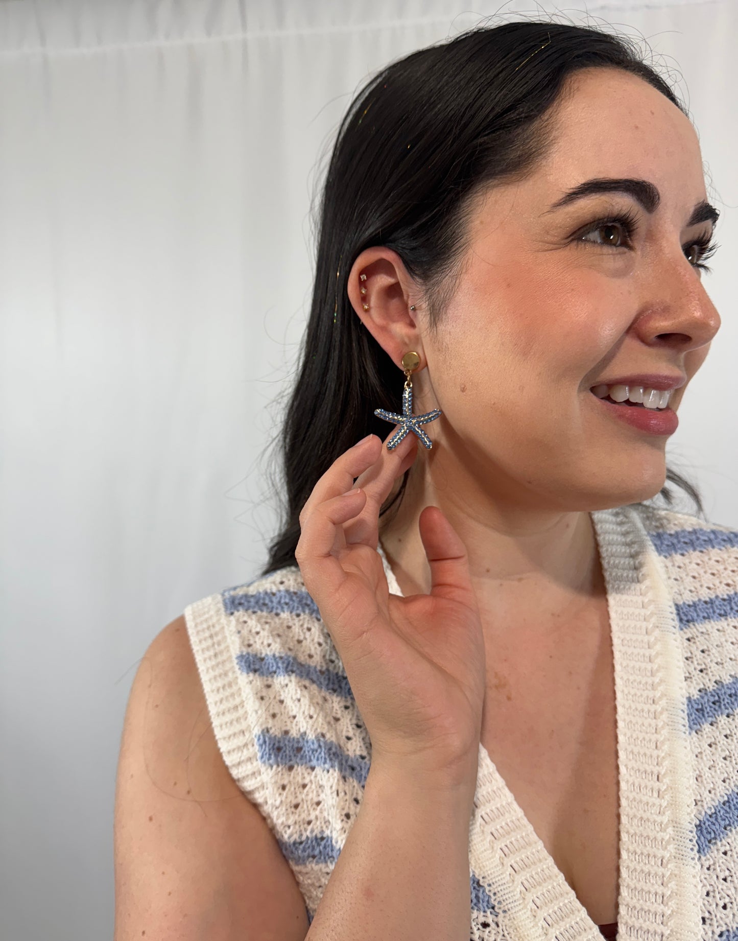 Blue Starfish Earrings