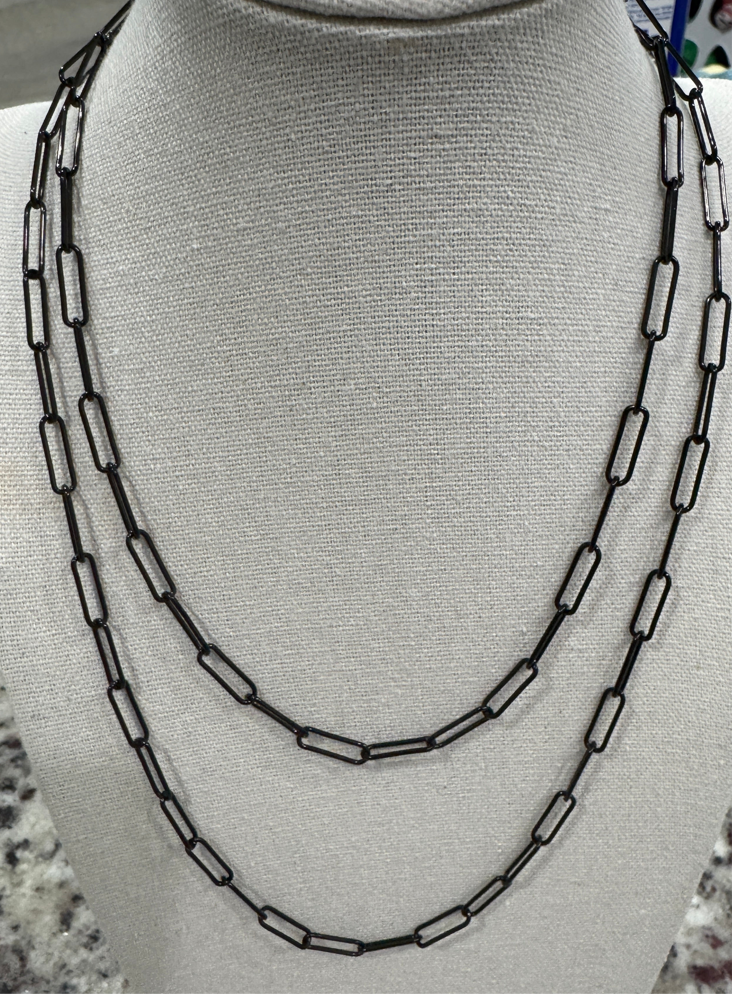 Black Paperclip Necklace