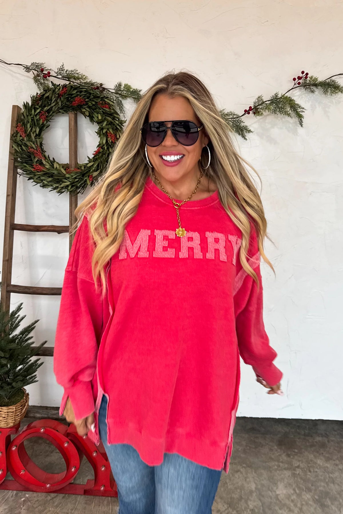 Merry Christmas Pullover Sweater Cozy Winter Knit for Holiday Gift