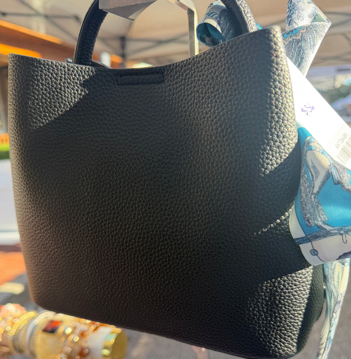 Black Scarf Crossbody