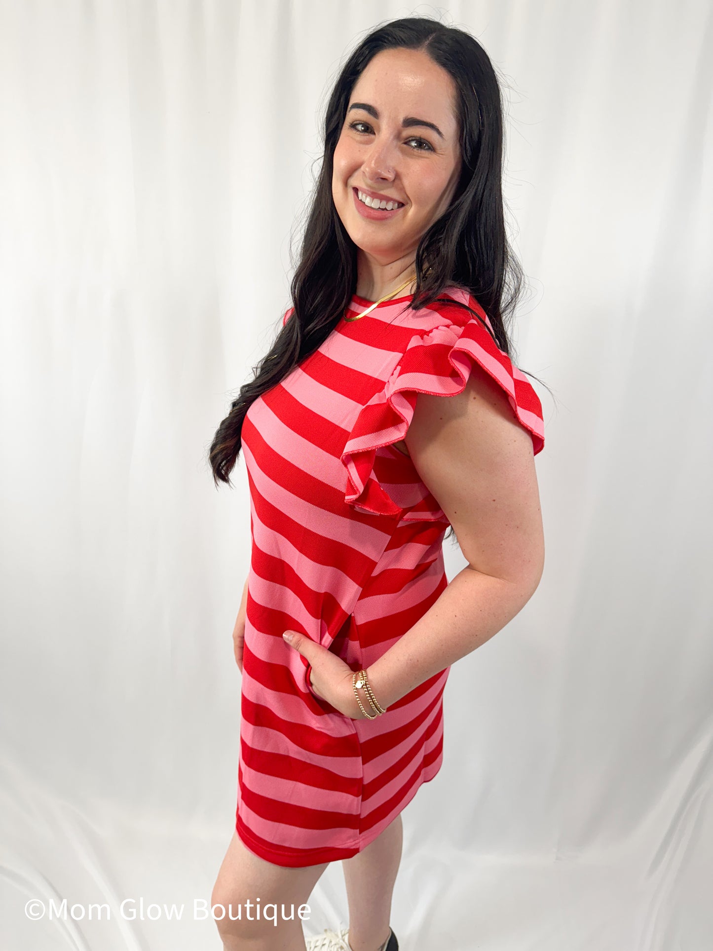 Striped Sleeve Dress