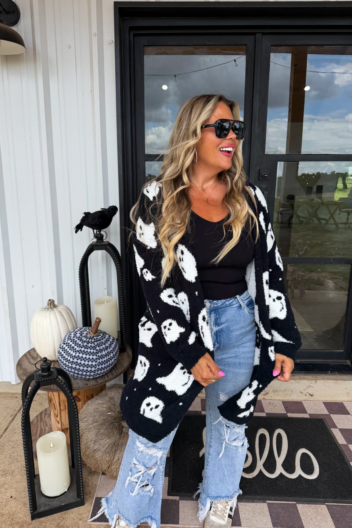 One Size Ghost Reversible Cardigan