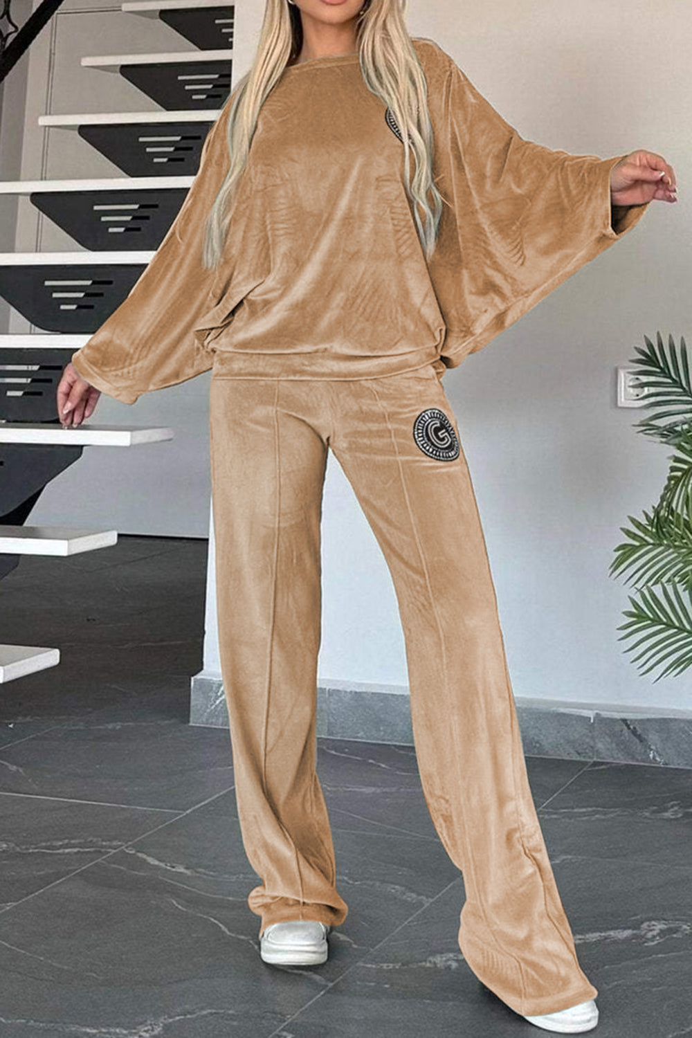 Long Sleeve Off Shoulder Top and Pants Set