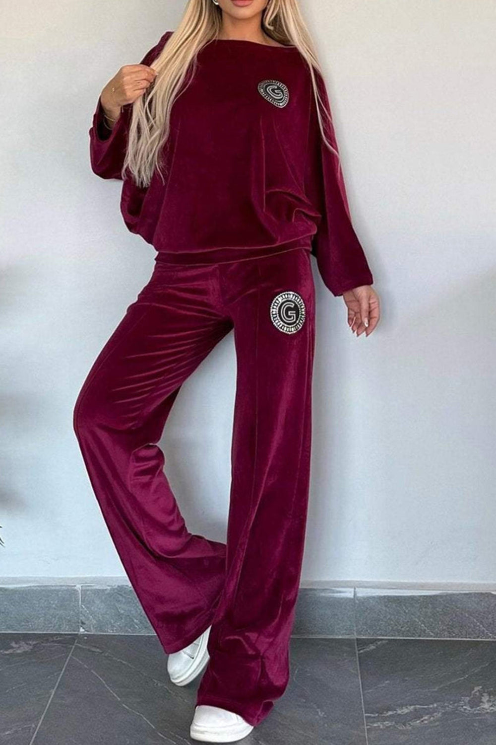 Long Sleeve Off Shoulder Top and Pants Set