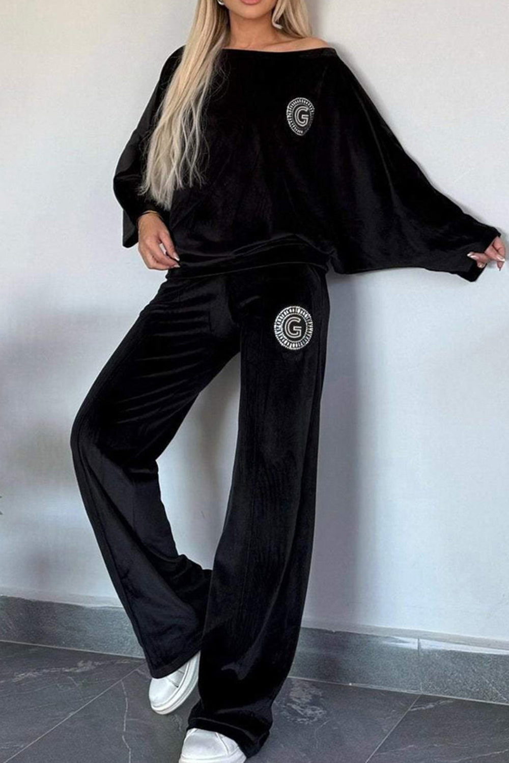 Long Sleeve Off Shoulder Top and Pants Set