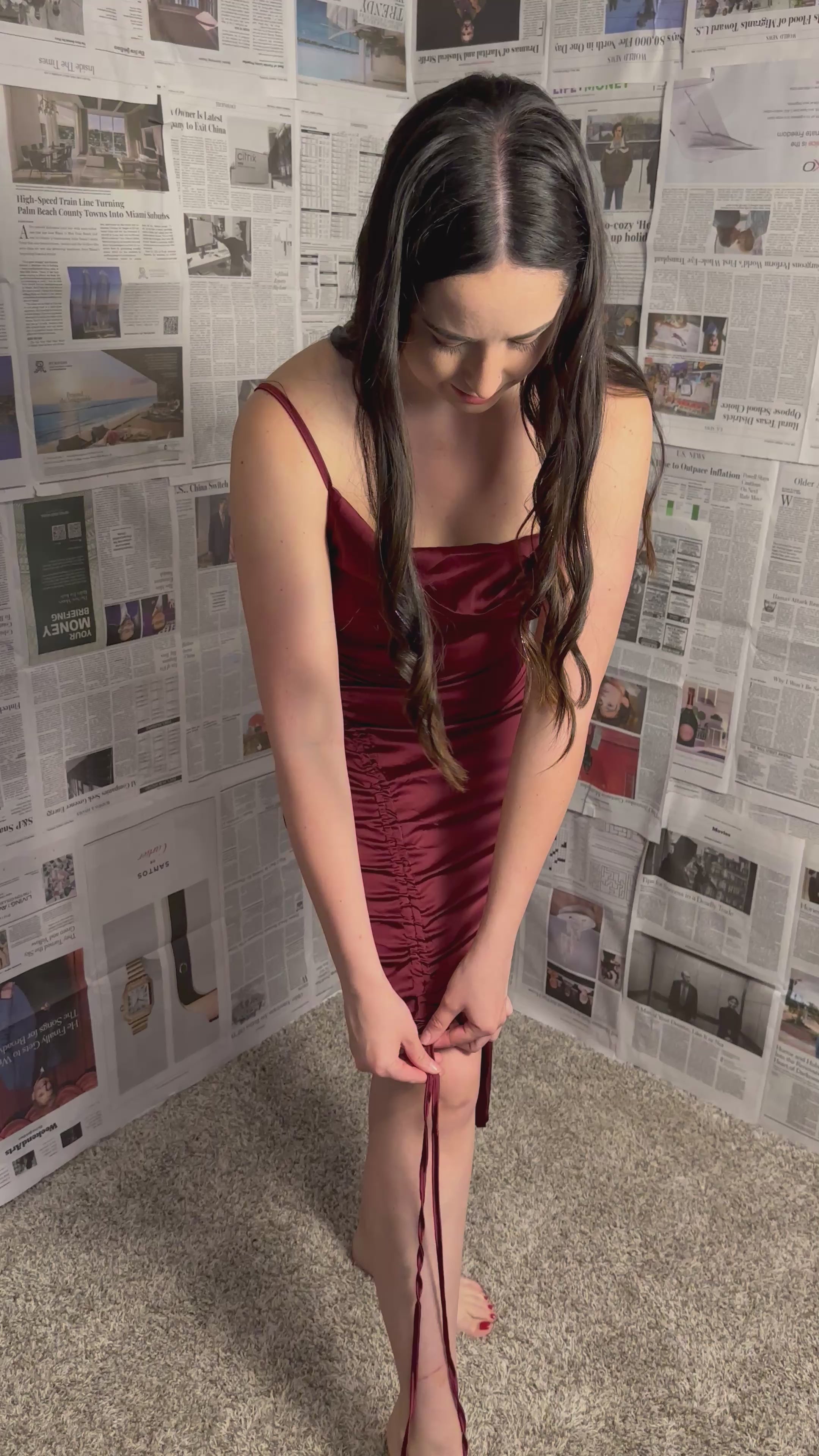 Adjustable Satin Dress