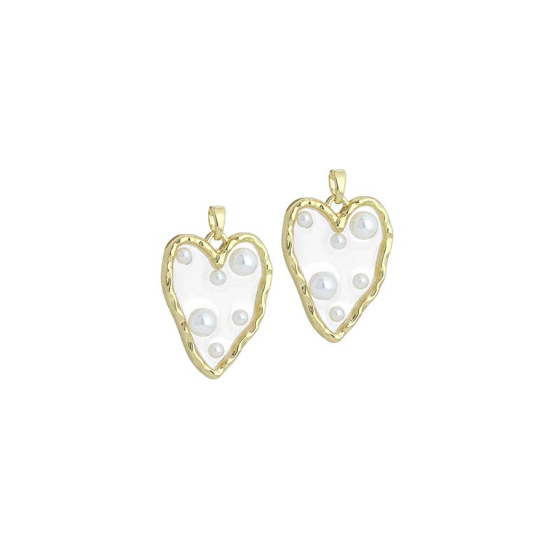 Acrylic Heart Pearl Charm