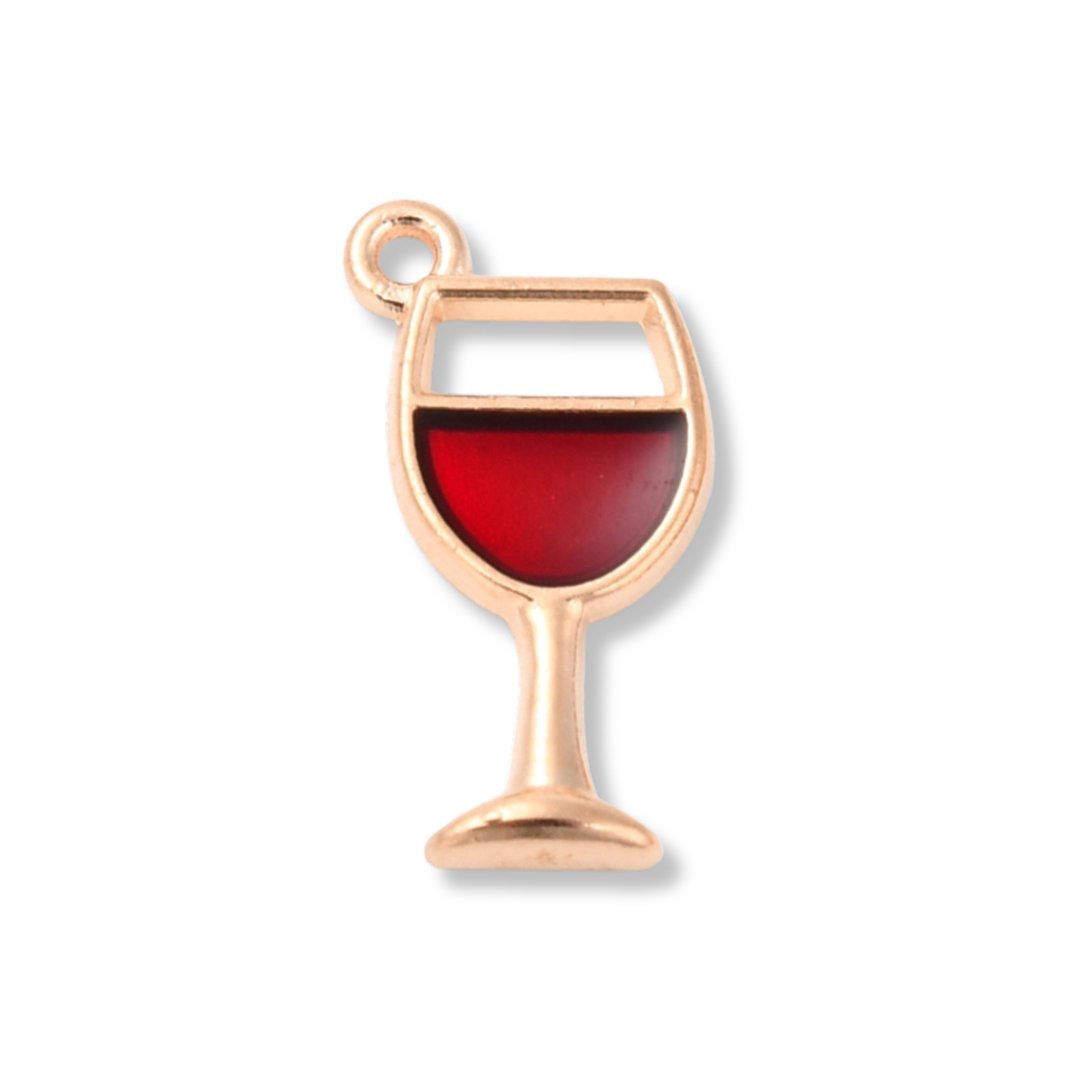 Wine Glass Gold Charm