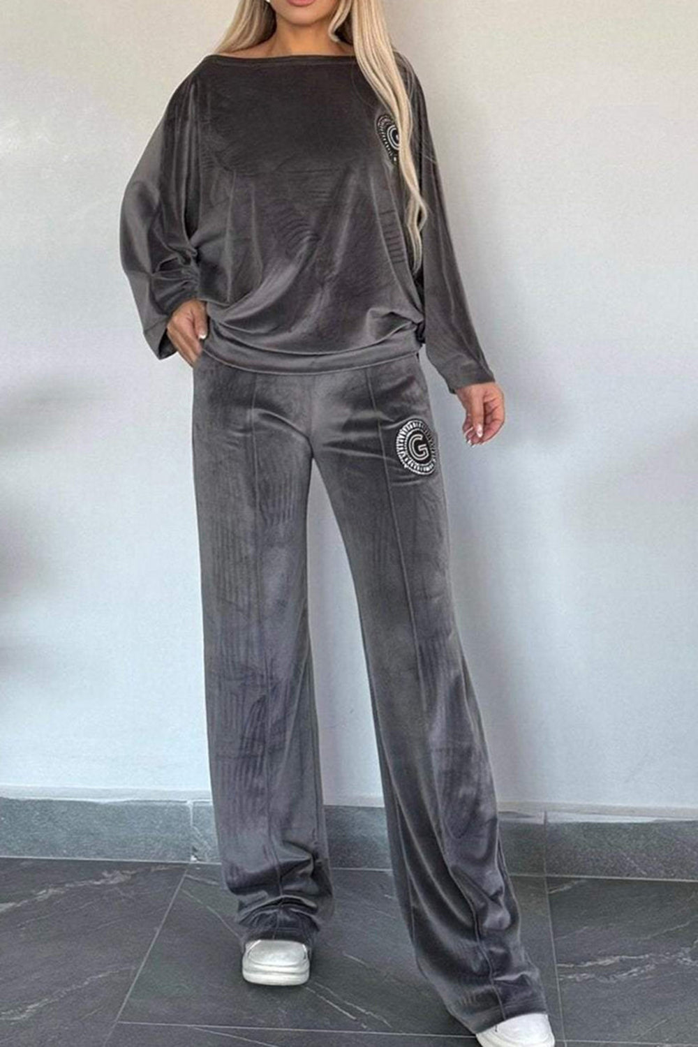 Long Sleeve Off Shoulder Top and Pants Set