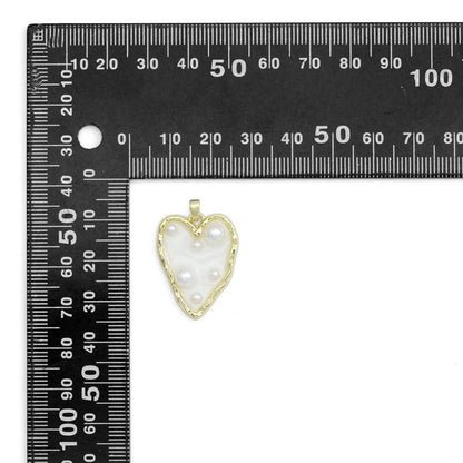 Acrylic Heart Pearl Charm