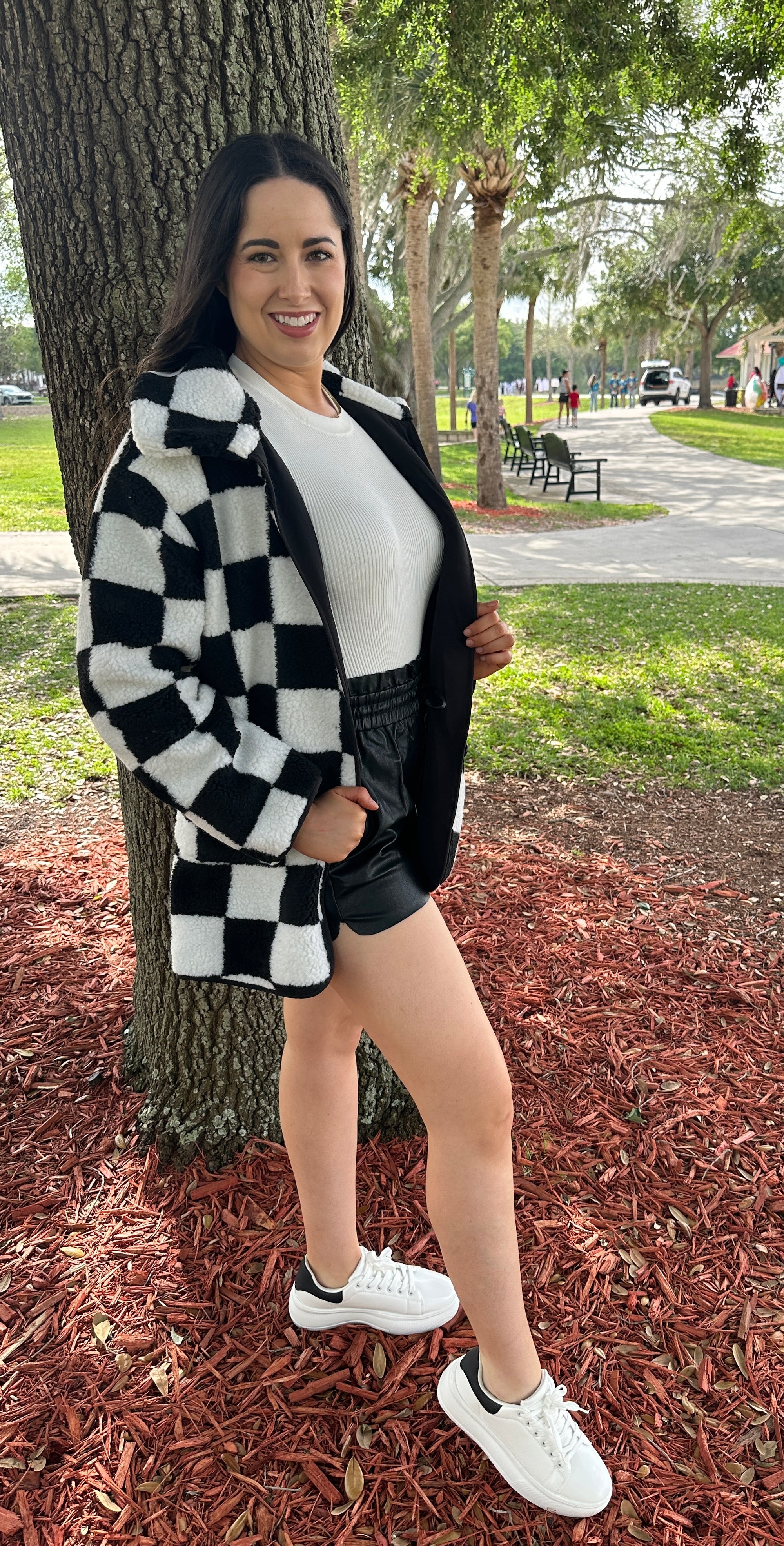 Hold That Thought Checkered Coat - MomGlow Boutique