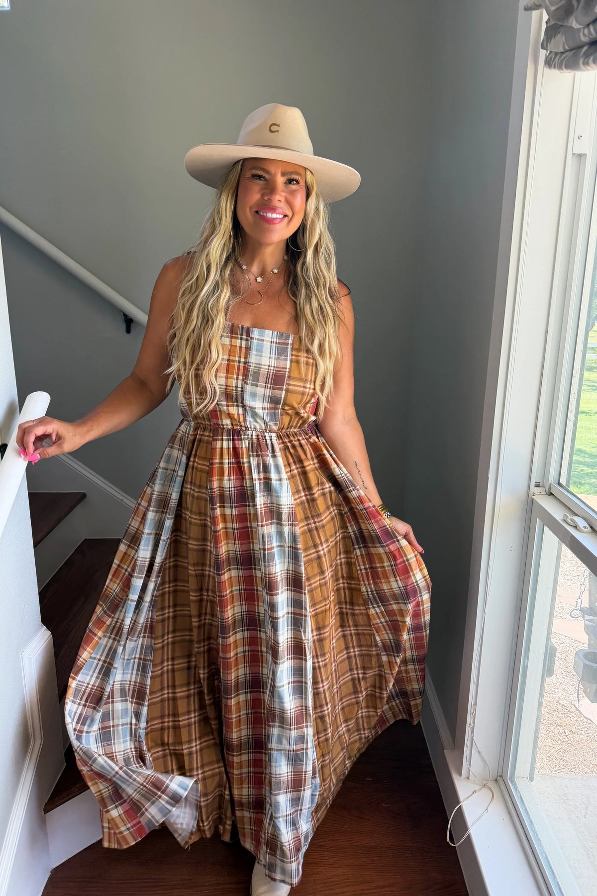 Ashford Plaid Maxi Dress