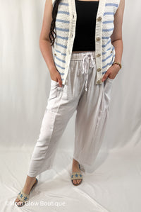 Drawstring Wide Leg Pants