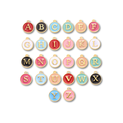 Gold Round Initial Letter Charm