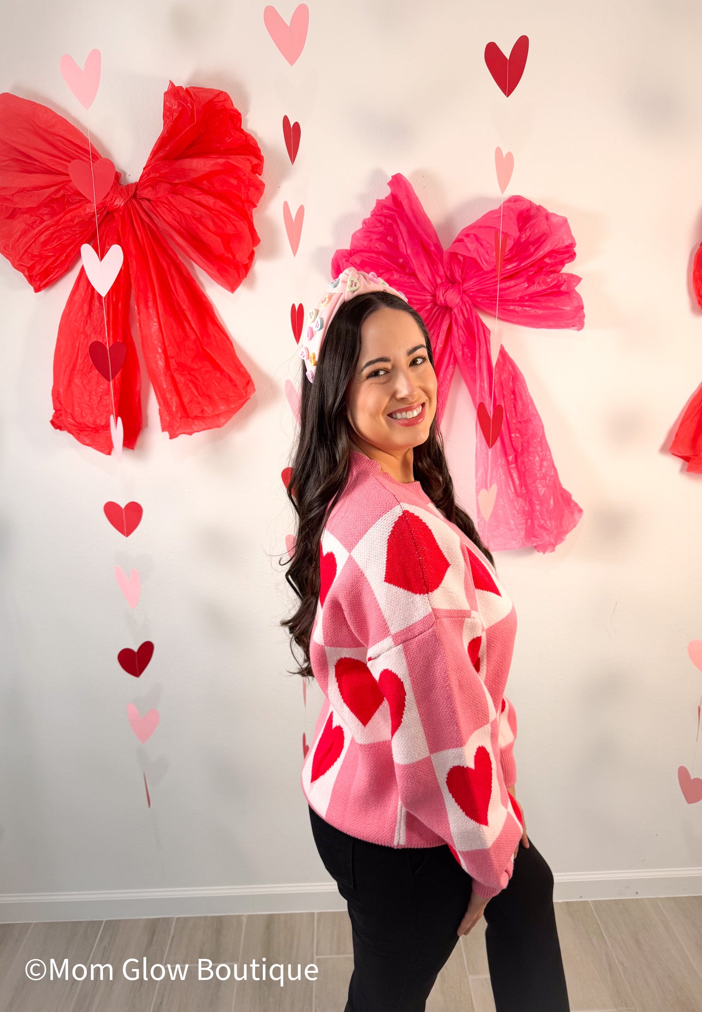 Heart Checkered Valentine Sweater