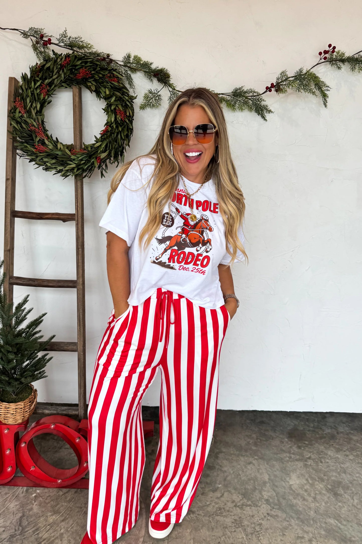 Red Christmas Stripe Pants