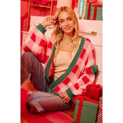 PRE-ORDER Christmas Cardigan Checkerboard