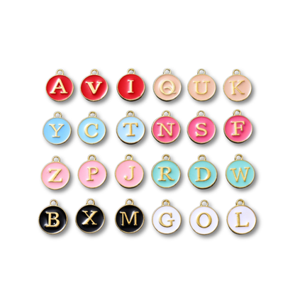 Gold Round Initial Letter Charm