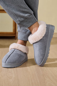 Faux Fur Platform Slippers