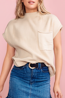 Pocket Ribbed Knit Sweater