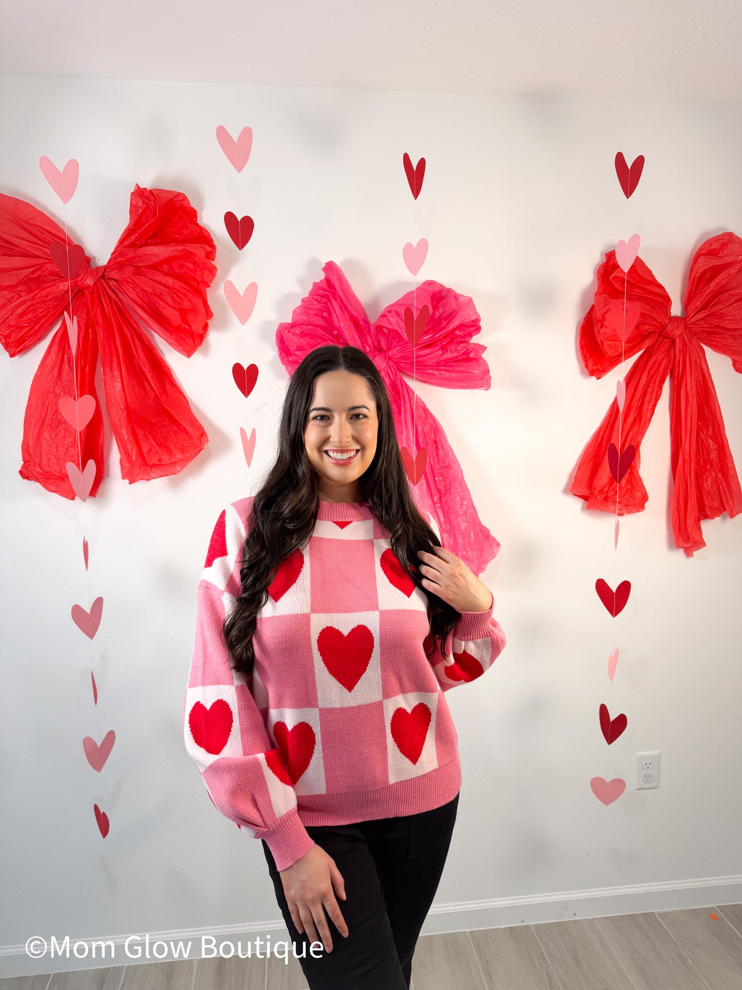 Heart Checkered Valentine Sweater