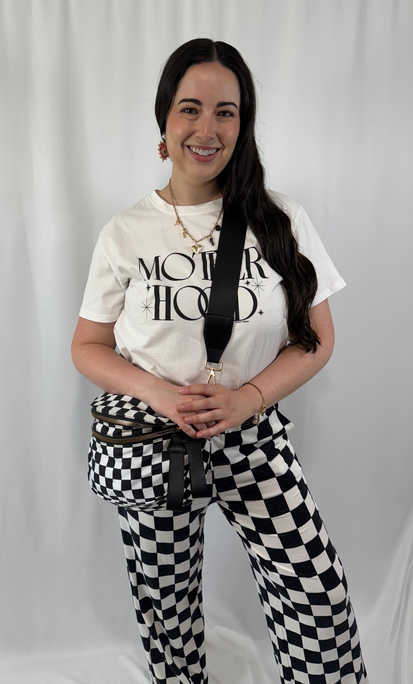 Frankie Oversize Double Zip Print Crescent Sling