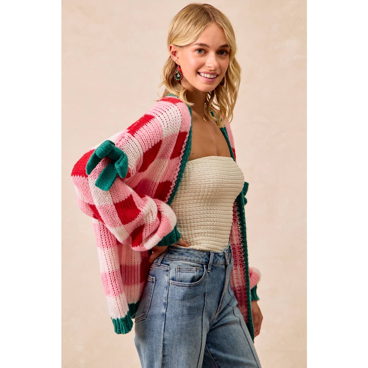 PRE-ORDER Christmas Cardigan Checkerboard