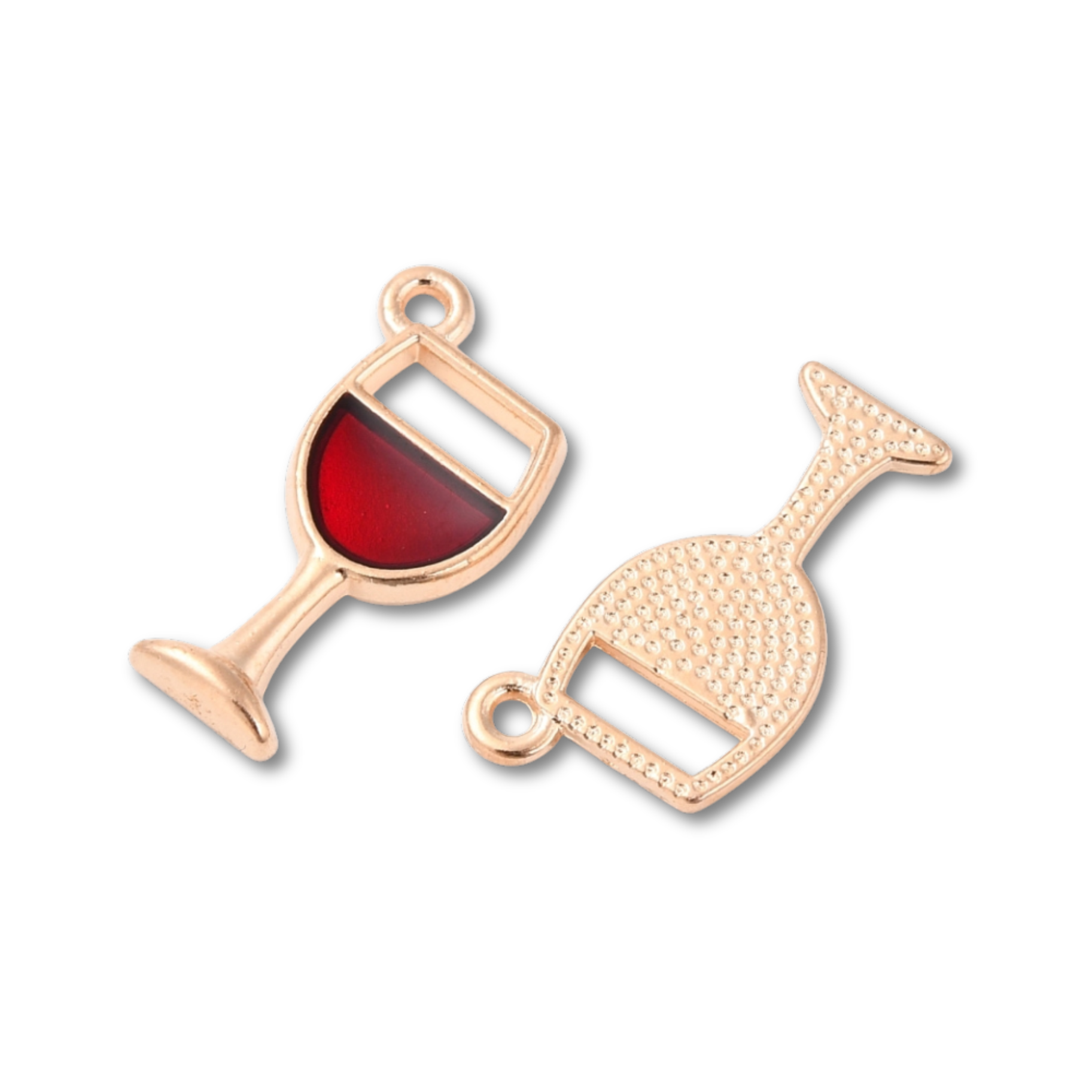 Wine Glass Gold Charm