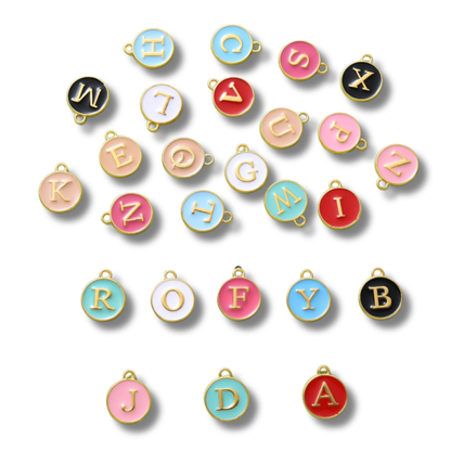 Gold Round Initial Letter Charm