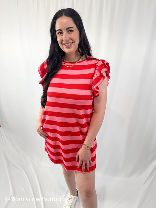 Striped Sleeve Dress