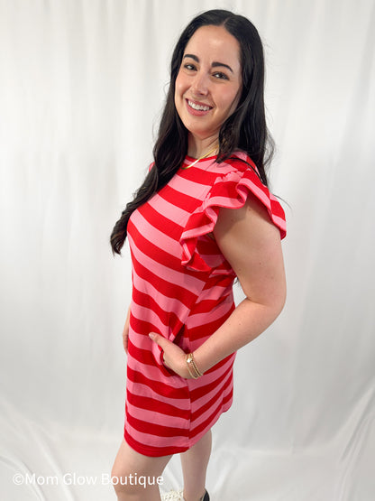Striped Sleeve Dress