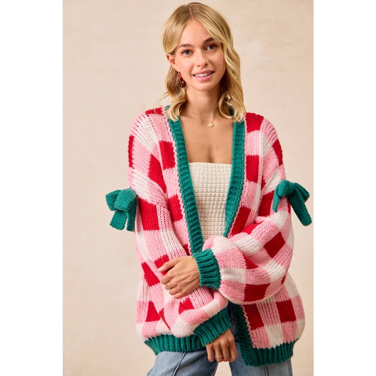 PRE-ORDER Christmas Cardigan Checkerboard