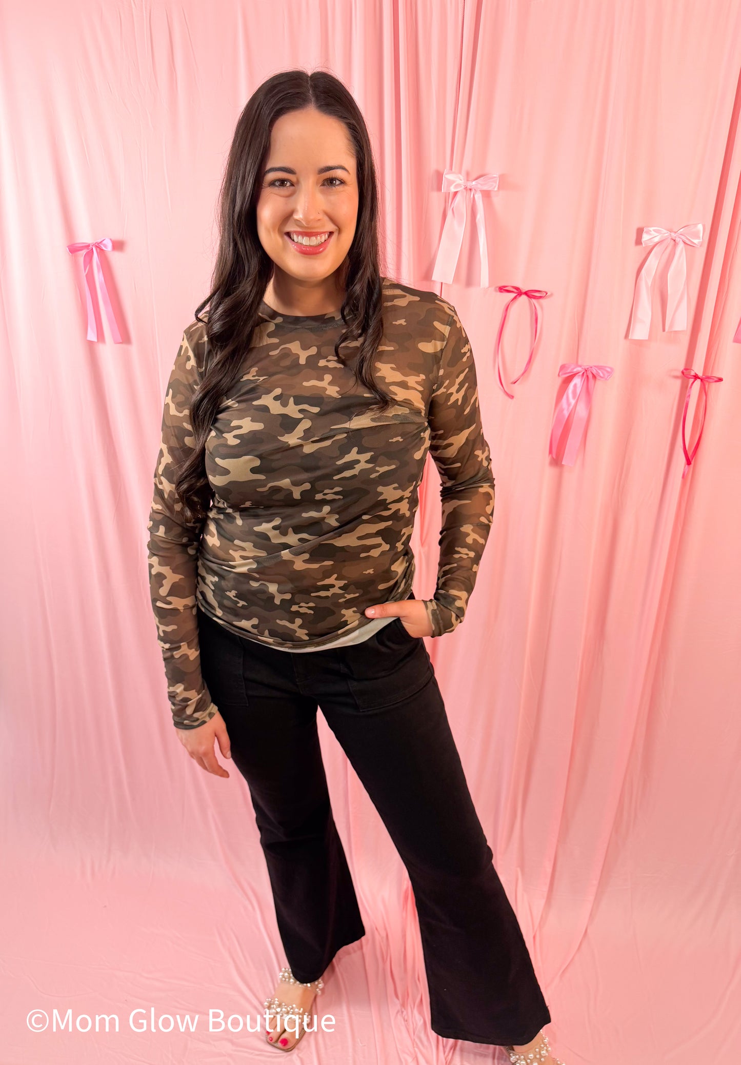 Camo Mesh Top