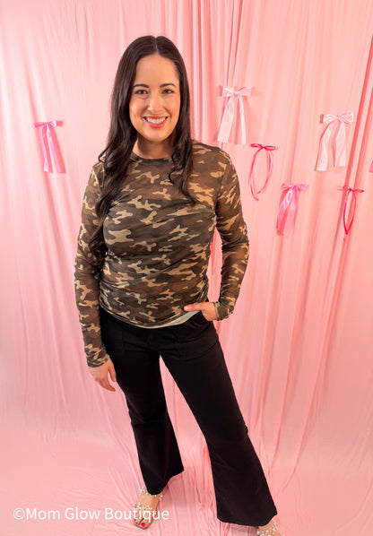 Camo Mesh Top