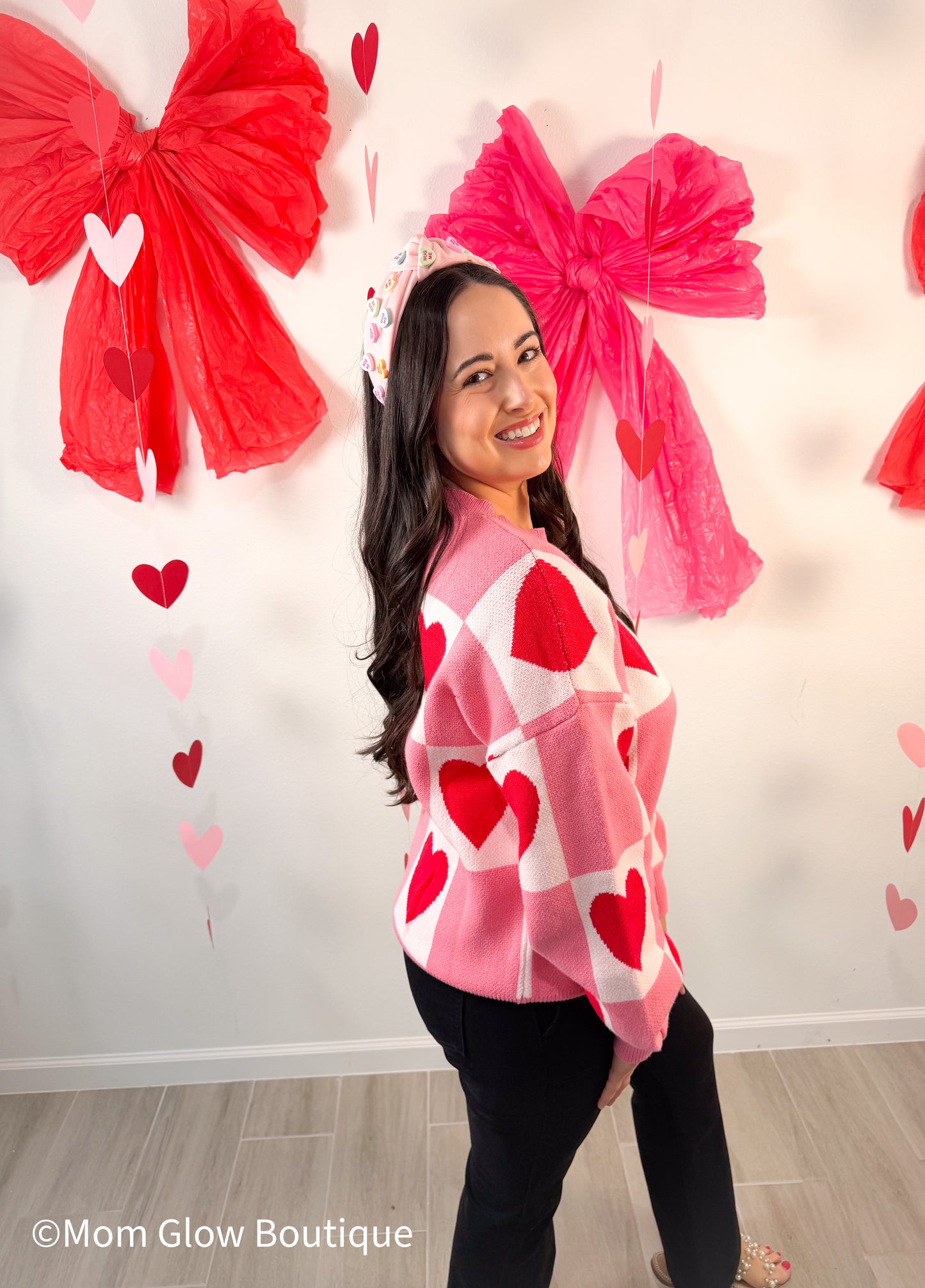 Heart Checkered Valentine Sweater