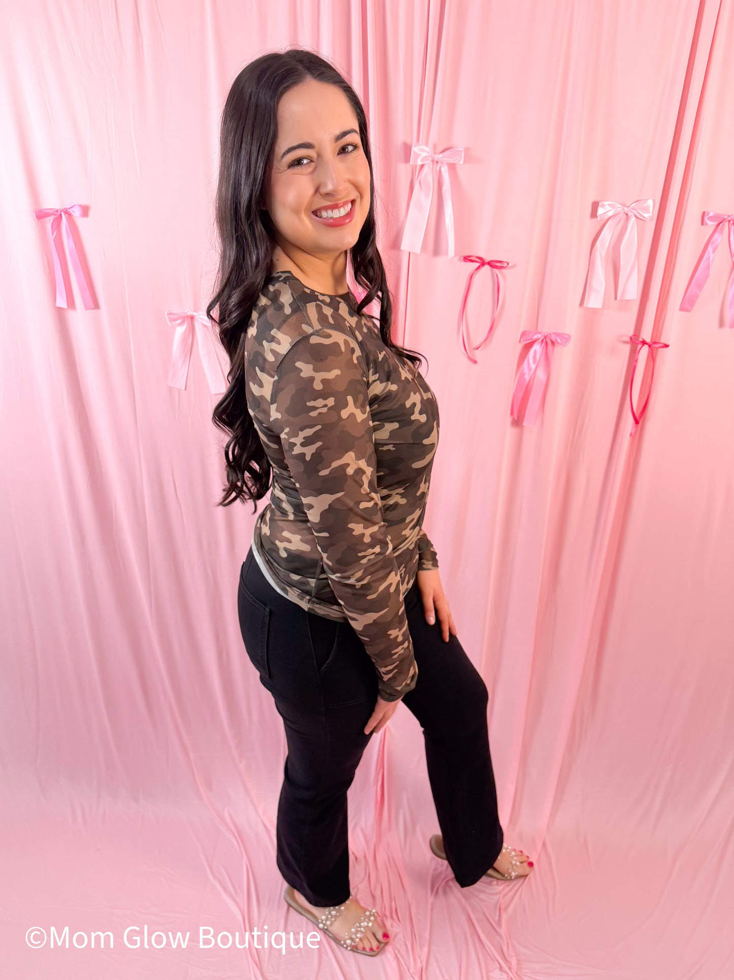 Camo Mesh Top