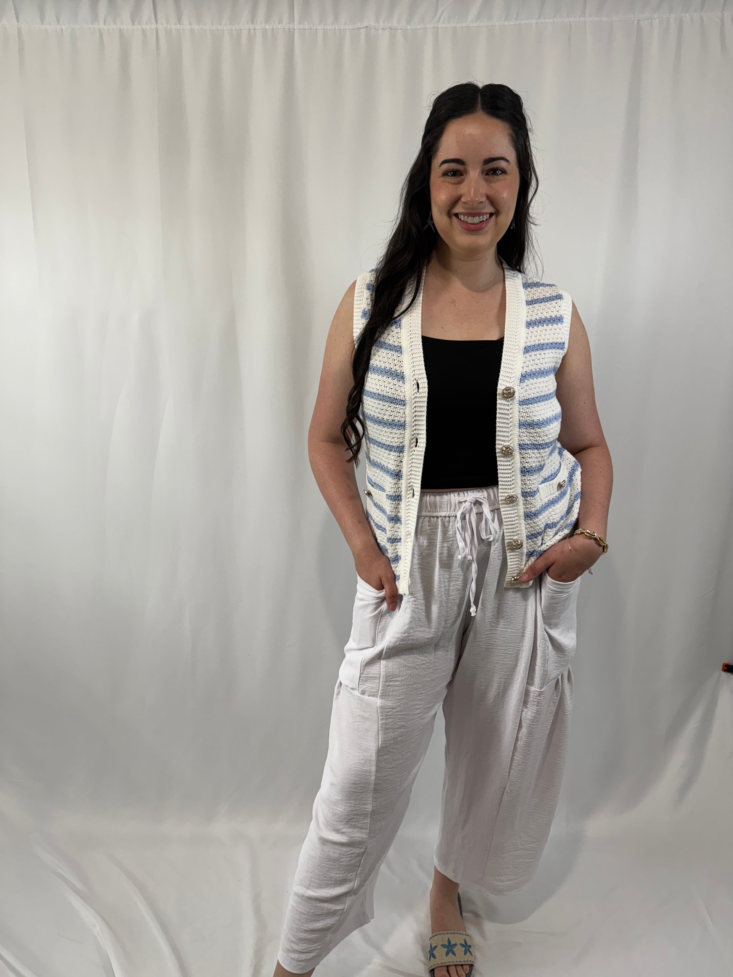 Drawstring Wide Leg Pants