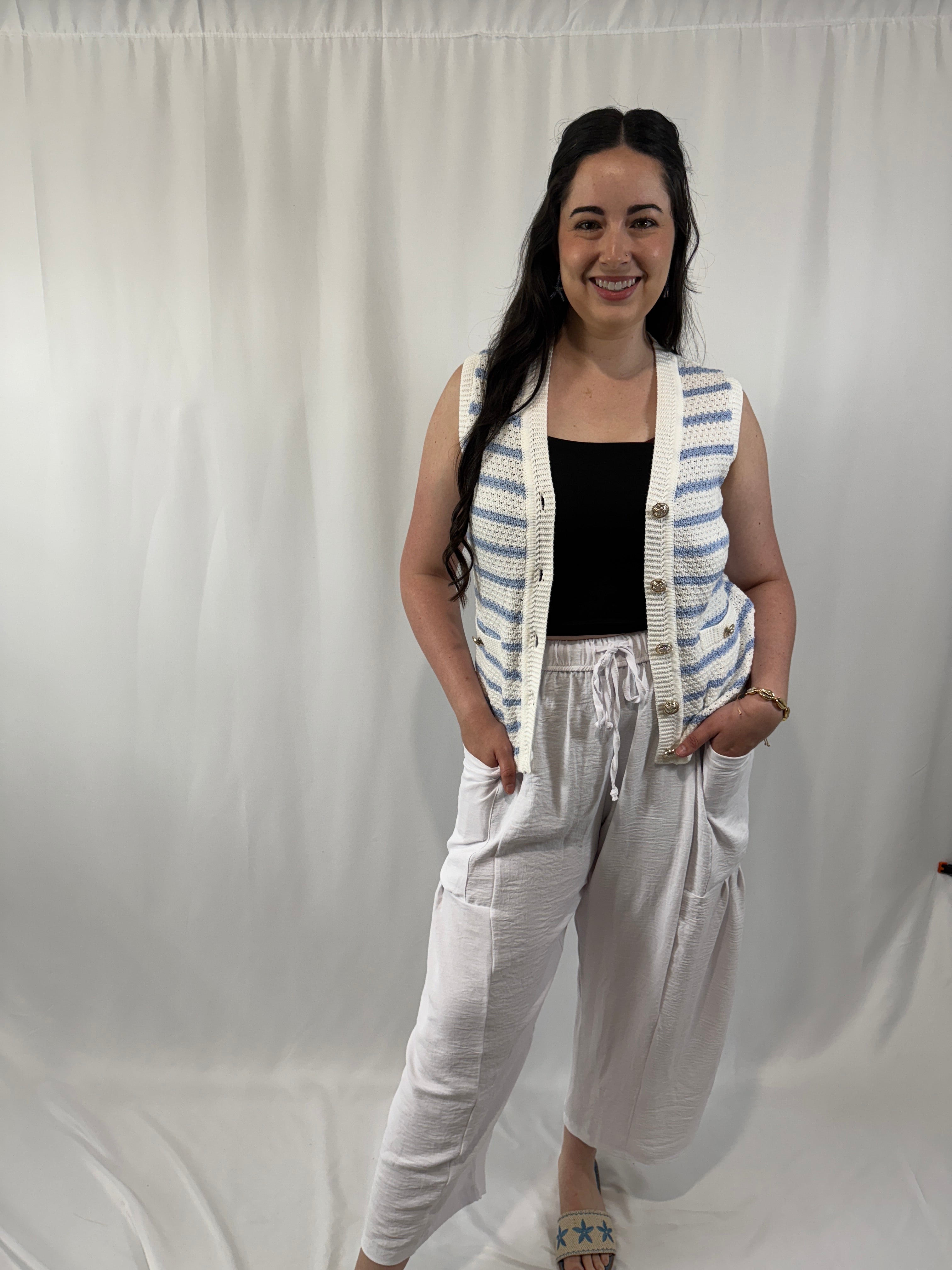 Drawstring Wide Leg Pants