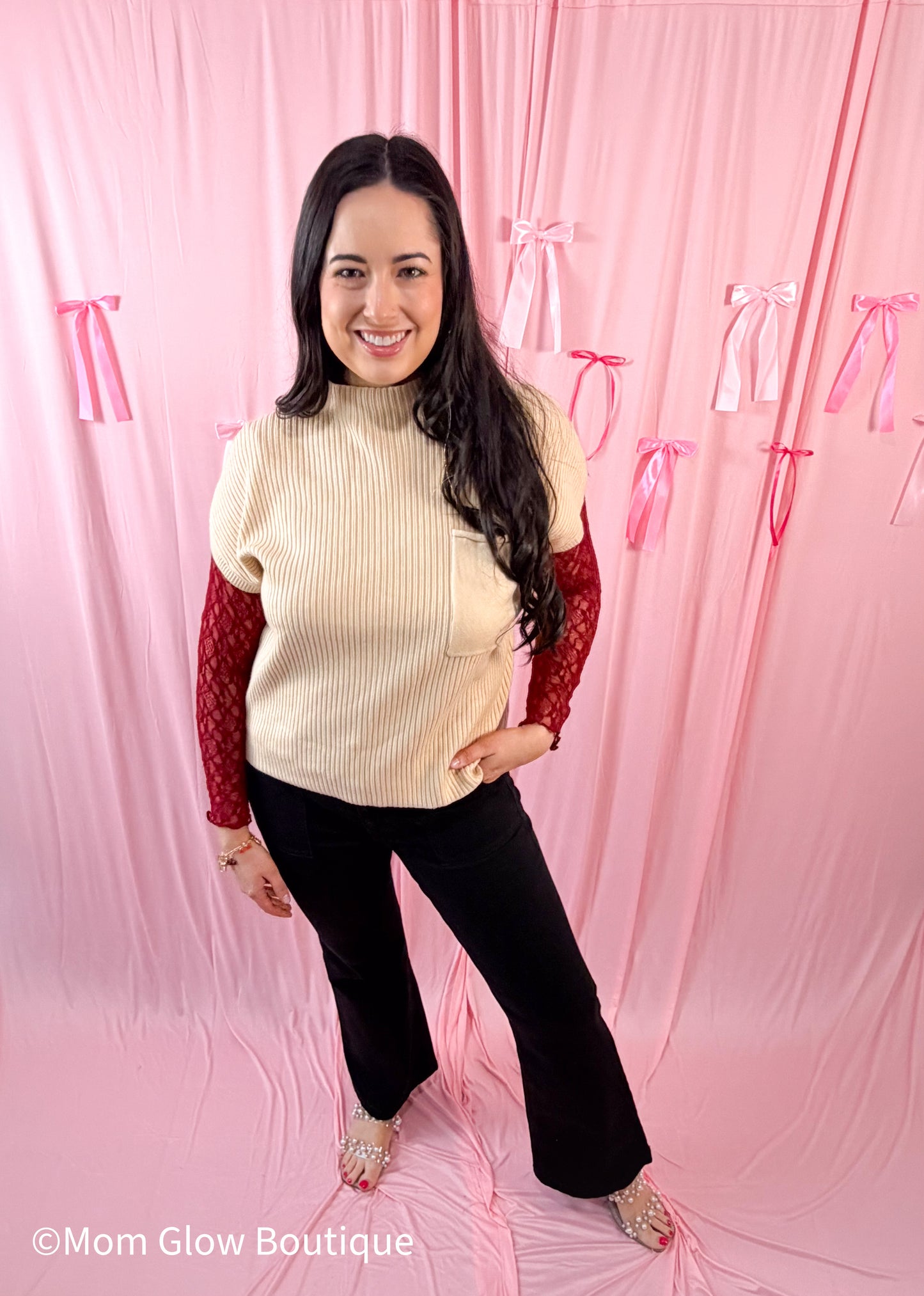 Pocket Ribbed Knit Sweater