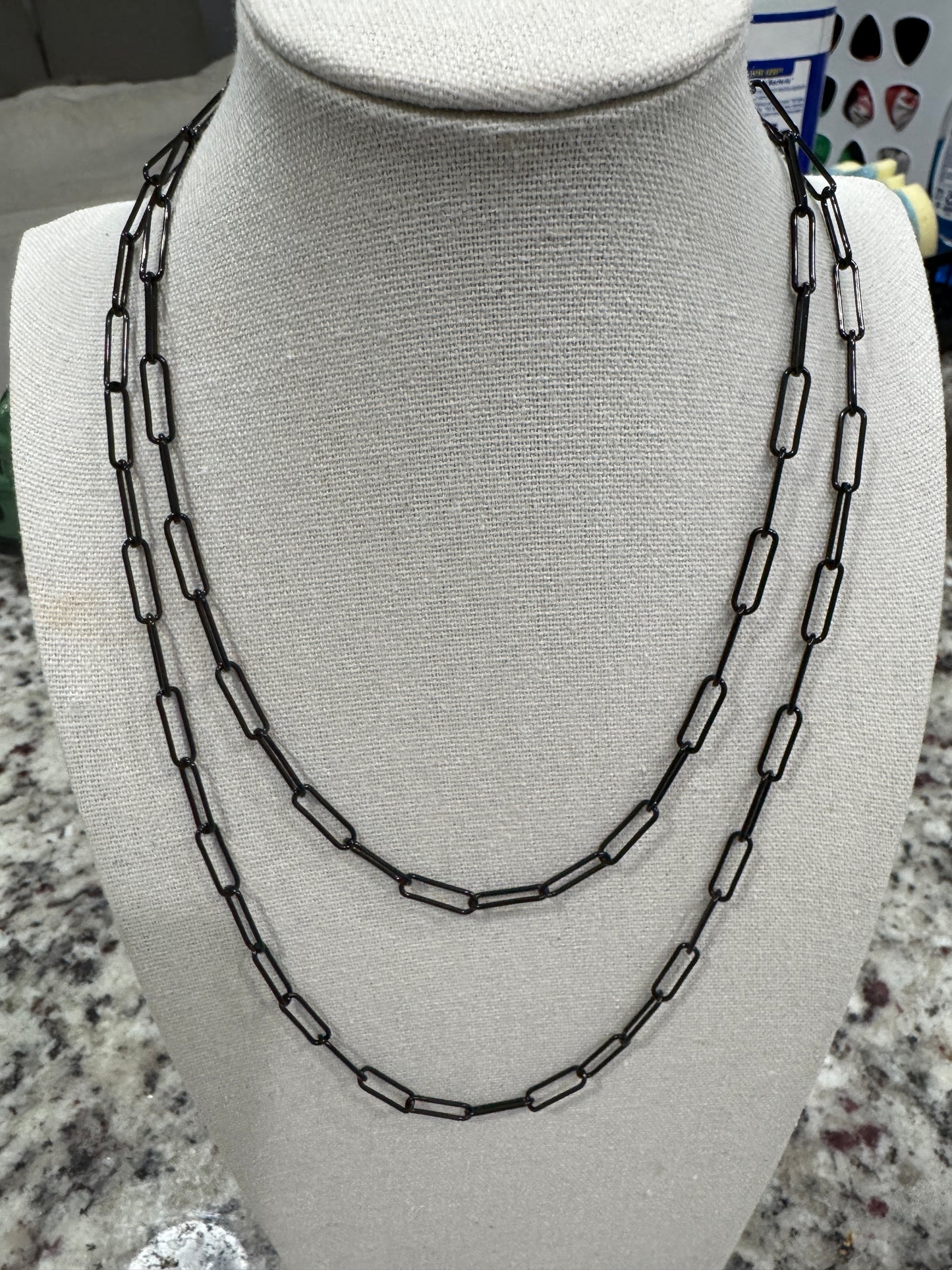 Black Paperclip Necklace