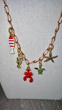 Coastal Charm Pink Charm Necklace
