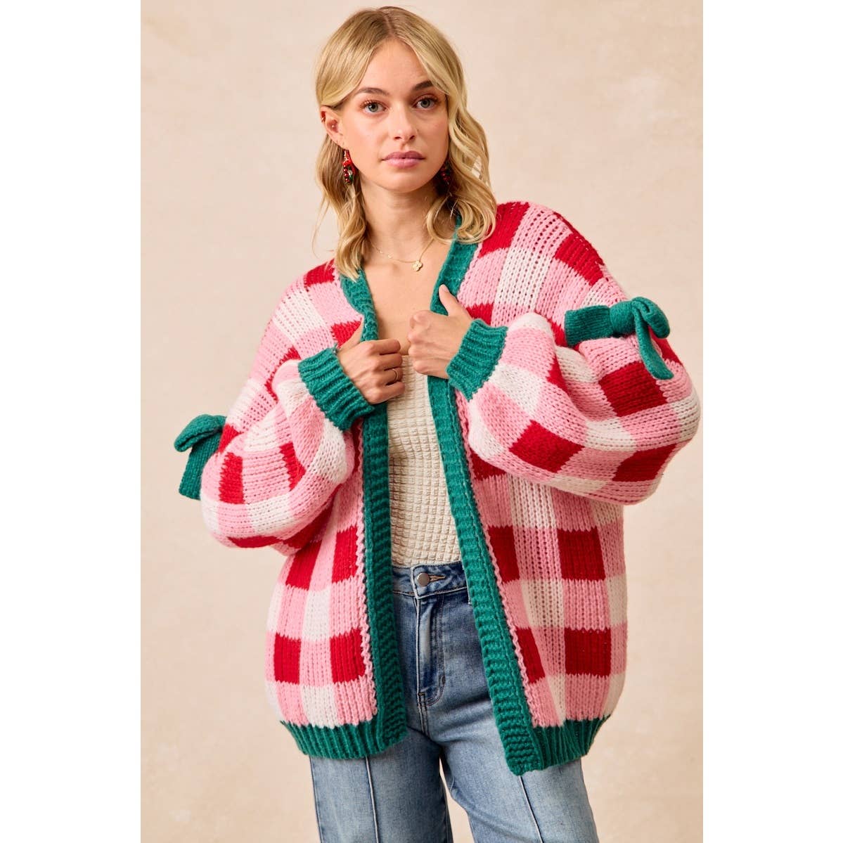 PRE-ORDER Christmas Cardigan Checkerboard