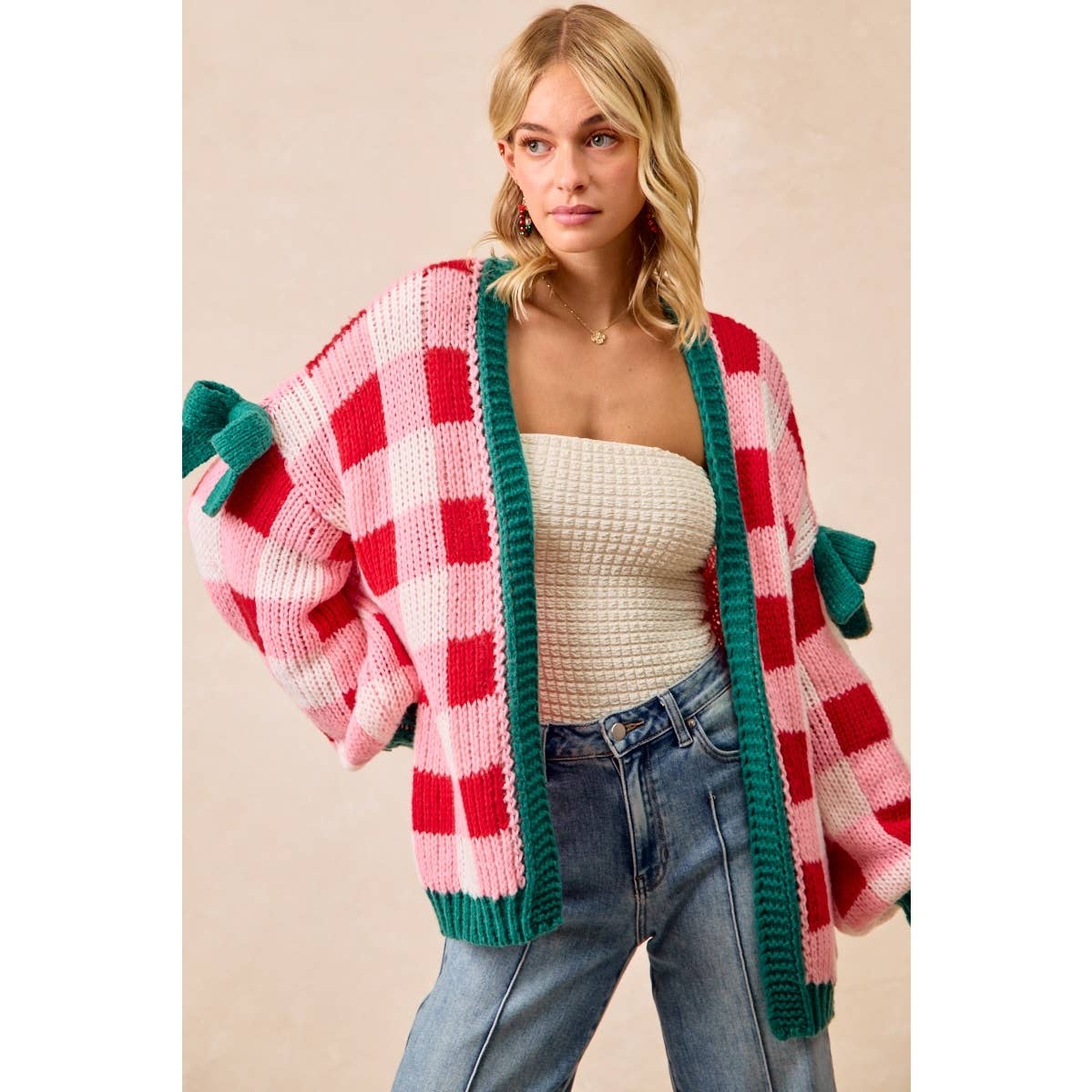 PRE-ORDER Christmas Cardigan Checkerboard