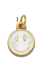 Enamel Gold Smiley Face Charm 18K Gold