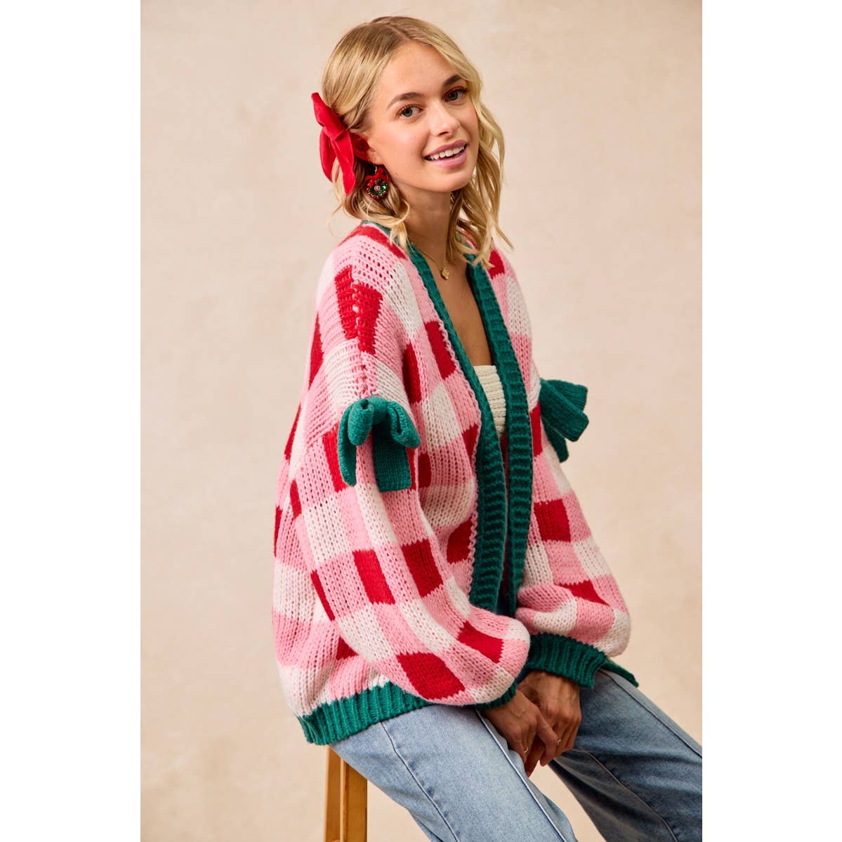 PRE-ORDER Christmas Cardigan Checkerboard