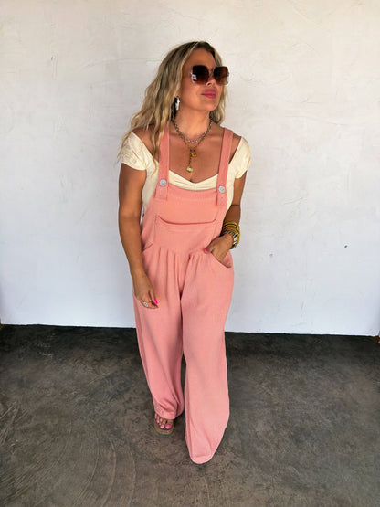 Spring Karli Boho Overalls With Pockets Adjustable Straps