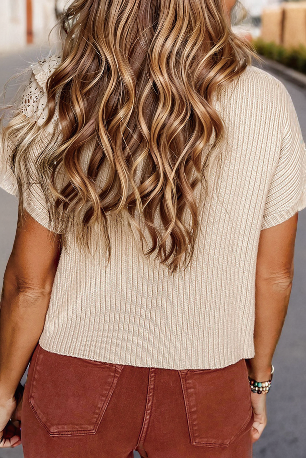 Pocket Ribbed Knit Sweater