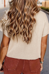 Pocket Ribbed Knit Sweater