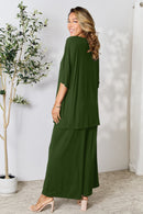 Slit Top and Pants Two Piece Set